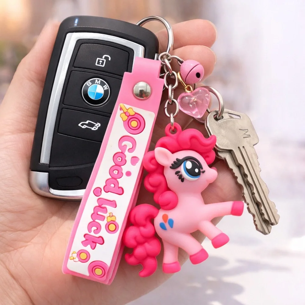 My Little Pony Pinkie Pie Bag Charm Keychain Cute Purse Charm Keychain accessory